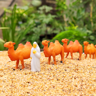 迷你沙漠骆驼小摆件奇石盆景假山沙盘沙漠造景动物模型盆景装饰品