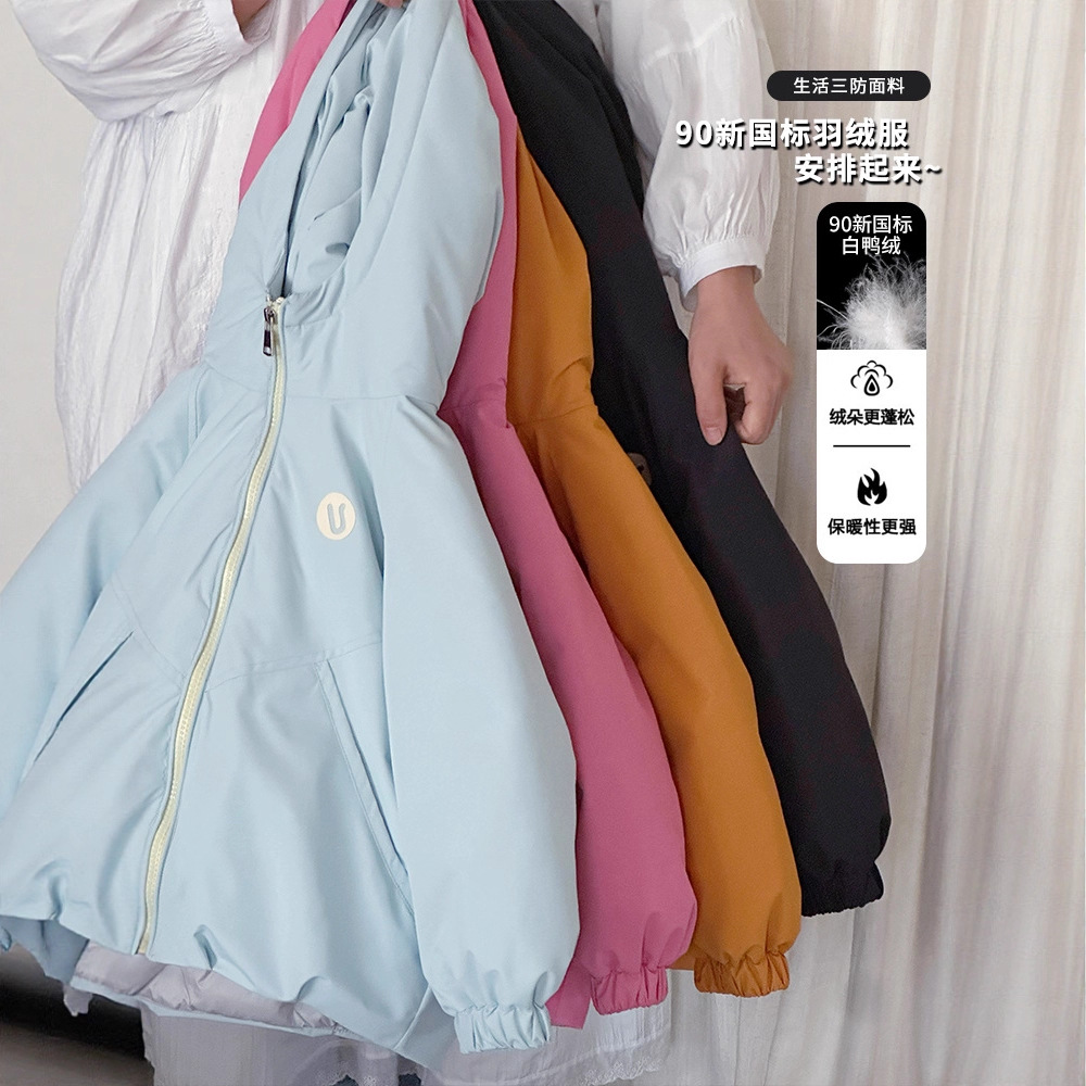 儿童90白鸭绒羽绒服女童外套冬季2025新款韩版洋气防水短款面包服