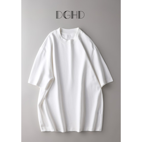 DGHD 260g重磅双面针织白色短袖cityboy 夏季宽松纯色半截袖T恤男