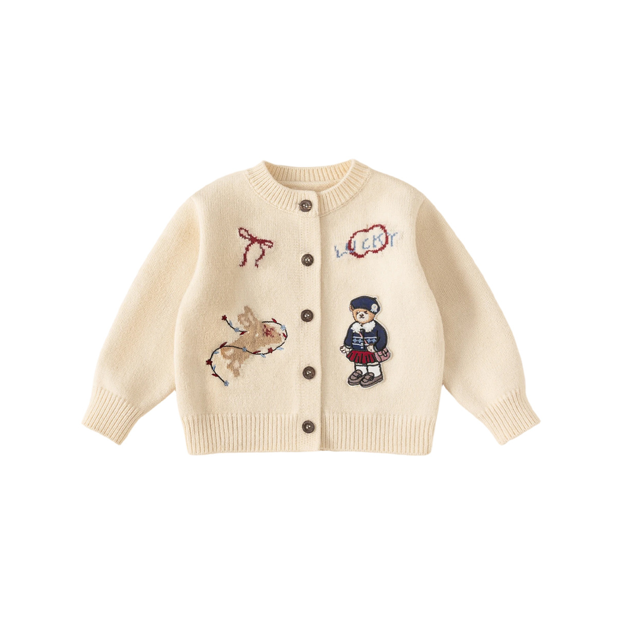 女童毛衣冬季新品小童内搭2025针织毛线儿童外套开衫上衣冬款