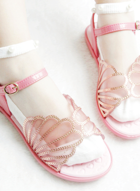 微瑕清巴西原产进口GRENDHA贝壳亮片人鱼公主软垫女童沙滩凉鞋