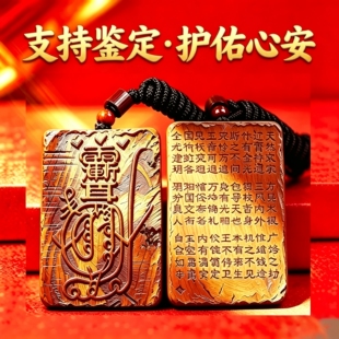 保真天然雷击木道家法器紫微讳金光咒枣木无事牌吊坠挂件平安符