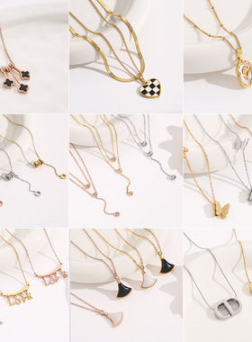 欧美热销通体钛钢项链女 时尚百搭锁骨链不掉色饰品义乌厂家批发