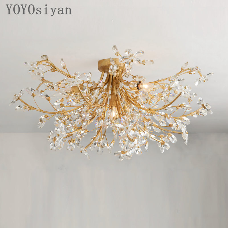 轻奢现代法式全铜水晶吸顶灯