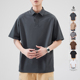 t恤男士 男款 夏季 上衣男潮牌休闲运动POLO衫 翻领宽松半袖 灰色短袖