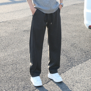 显瘦百搭宽松直筒休闲裤 秋冬加绒弯刀裤 子男 男士 加绒加厚重磅卫裤