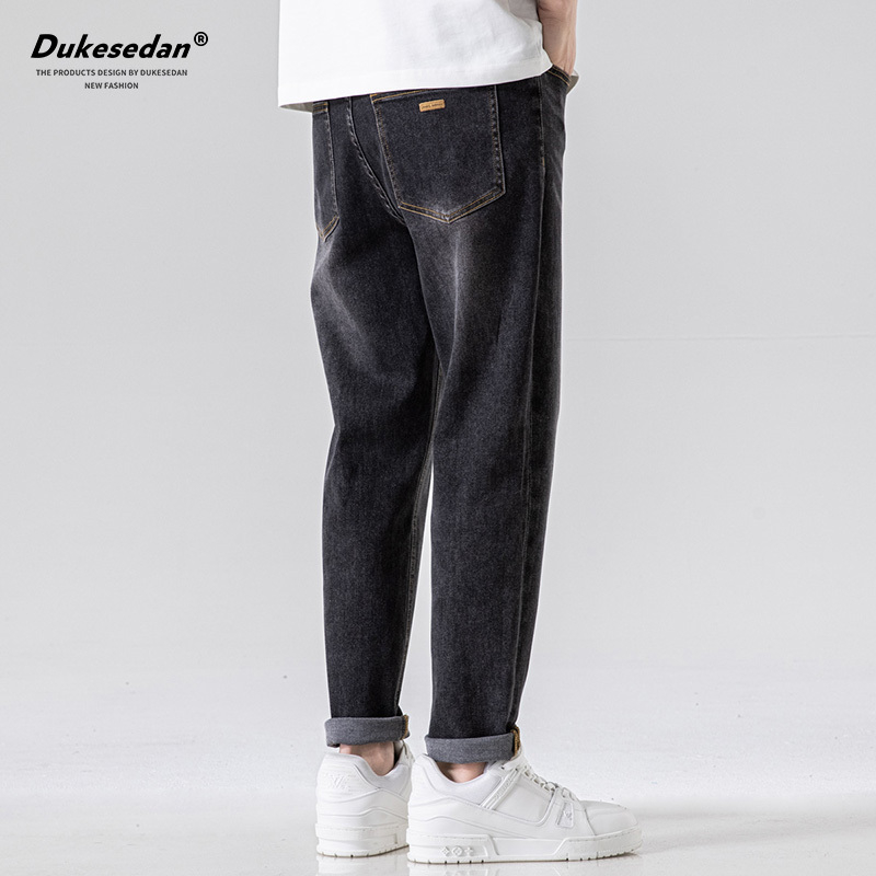 直筒牛仔裤子男士潮牌休闲裤子男