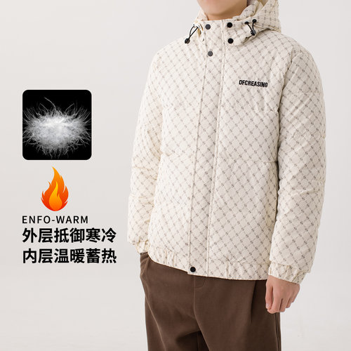 连帽宽松美式棉服百搭保暖外套男
