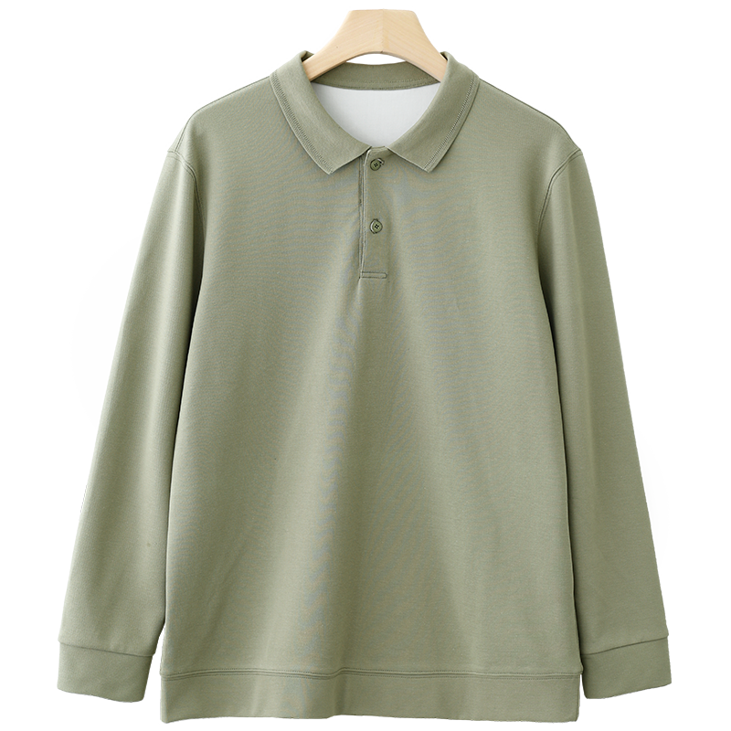 翻领POLO衫男夏季宽松套头潮牌男上衣春夏款纯色长袖打底衫T恤男