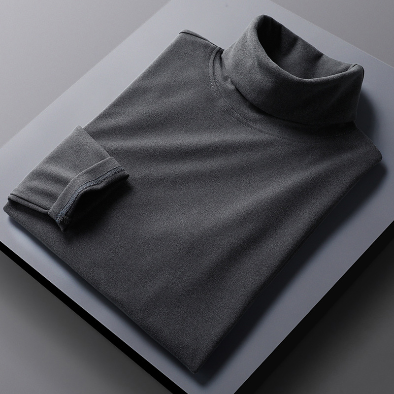 保暖磨毛可翻高领双面德绒打底衫