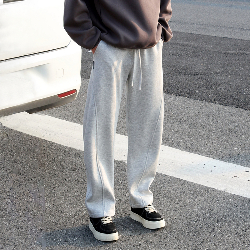 水洗灰休闲裤男士春夏宽松香蕉裤垂感阔腿弯刀卫裤拖地裤直筒裤男