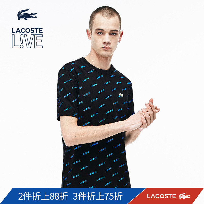 LACOSTE法国鳄鱼L!VE男装19春夏新品经典休闲男式T恤|TH3784M1