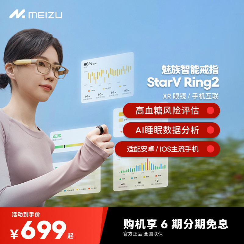 无创血糖血氧监测智能指环魅族图片