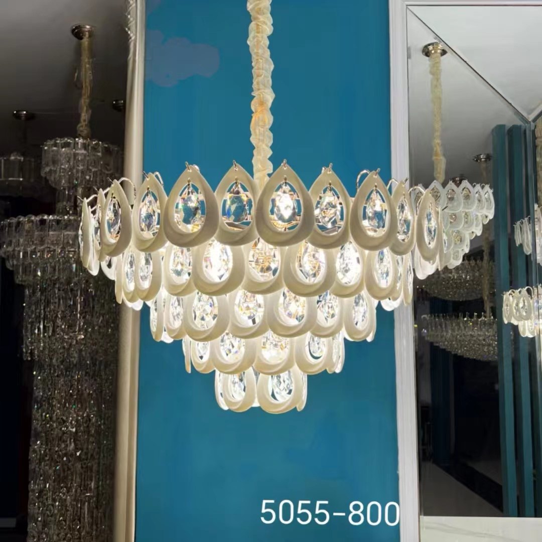 2025新款现代轻奢水晶吊灯客厅灯大气陶瓷搭K9水晶卧室餐厅吊灯,家装灯饰光源,客厅吊灯,淘宝优惠券,粉丝福利购,淘宝优惠卷