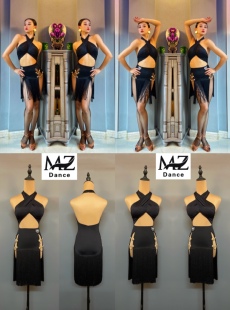 MZDance L-99成人女拉丁舞服院校艺考表演露背流苏裙拉丁舞连衣裙