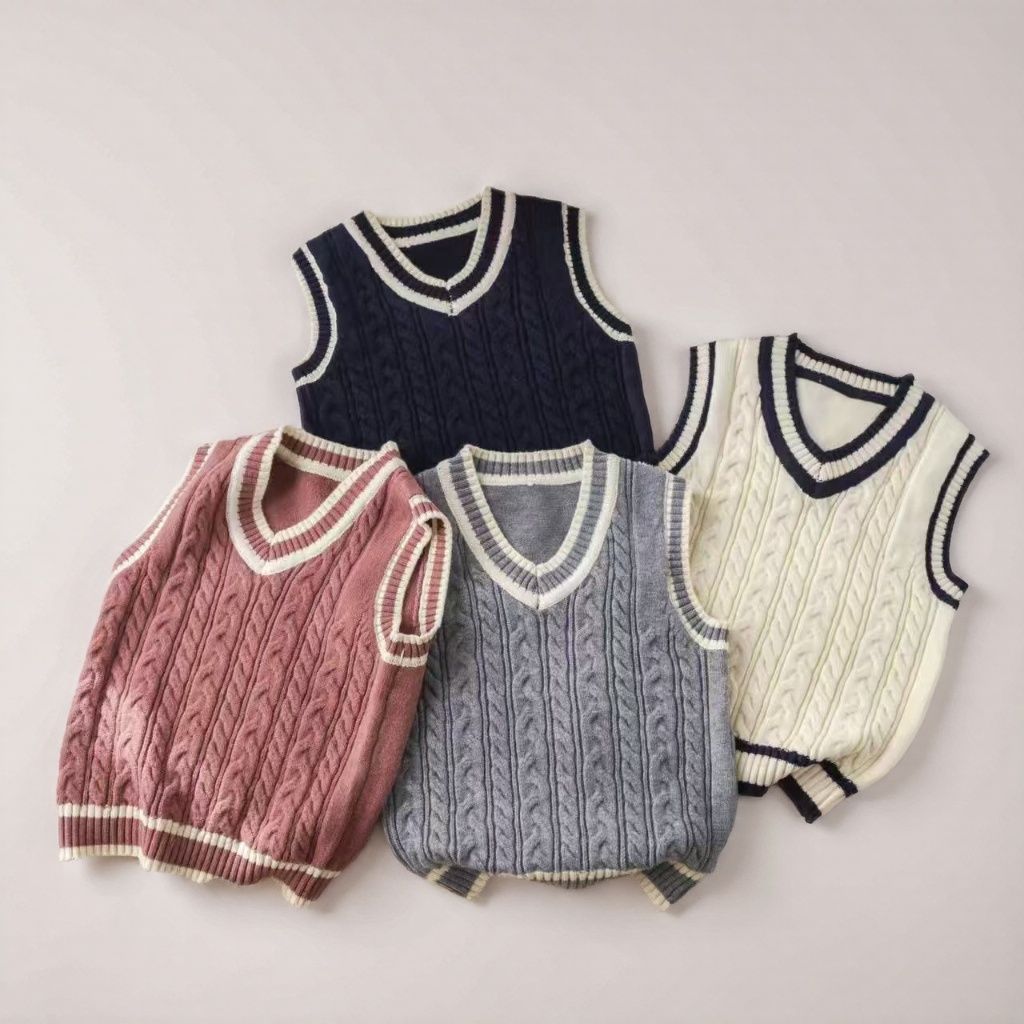 新款儿童春秋冬马甲男宝套头学院