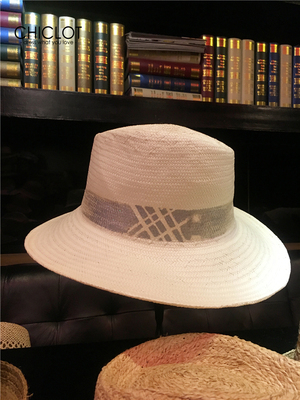 CHICLOT 日本纸草手工编织草帽 爵士礼帽 Fedora