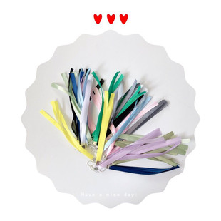 萌豆饰品简约长款飘带耳环百搭纯色个性耳夹彩虹流苏式耳坠chic女