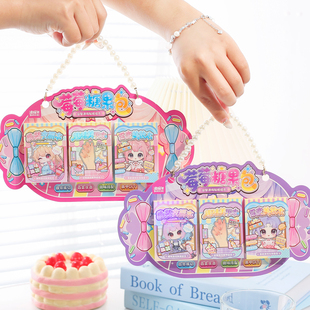 趣味三拼糖果益智贴纸组合豆豆本珍珠手提换装衣橱美甲美妆安静书
