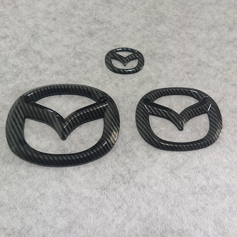 适用于马自达黑色车标改装昂克赛拉阿特兹CX4CX30CX5中网尾标车贴