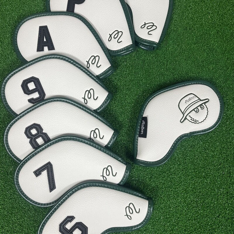 新款高尔夫铁杆套8-10支球杆套白色时尚卡通渔夫帽杆头套golf配件