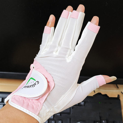女士高尔夫手套露指双手gloves