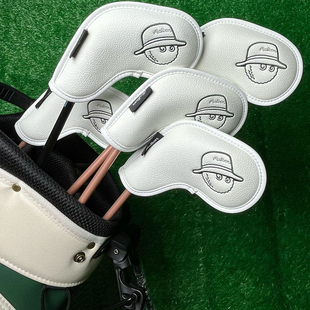 时尚新款高尔夫铁杆套8支球杆套白色绿色渔夫帽杆头套golf配件