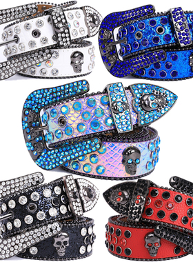 雕神男女士PU嘻哈水钻工厂