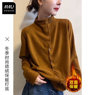 秋冬巨好看半高领德绒打底衫女2025新款爆款长袖高级感开衫上衣潮
