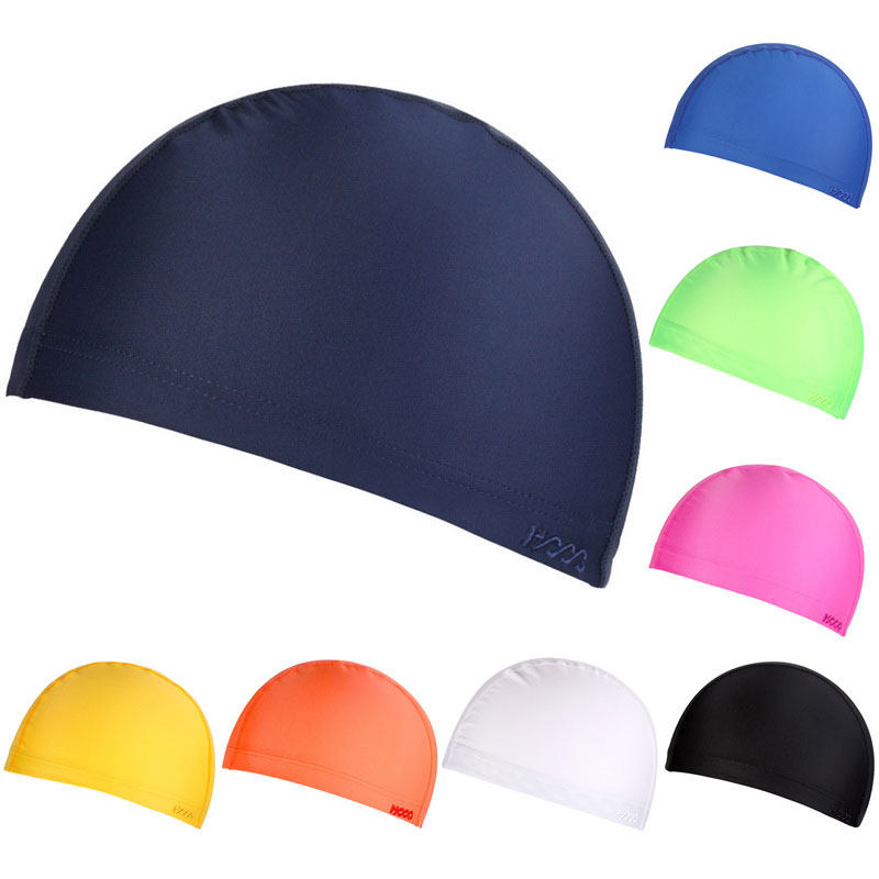 HOOG蝴格韩国正品新款休闲布泳帽舒适透气不勒头大号莱卡游泳帽