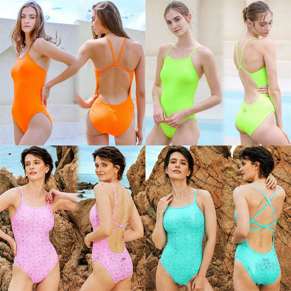 JKUSS韩国正品代购25新款时尚个性糖果色游泳衣专业比赛速干泳衣