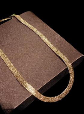 单戴也美 意大利镭射波光鱼骨项链 年会珠宝 锤揲满花刻面项链