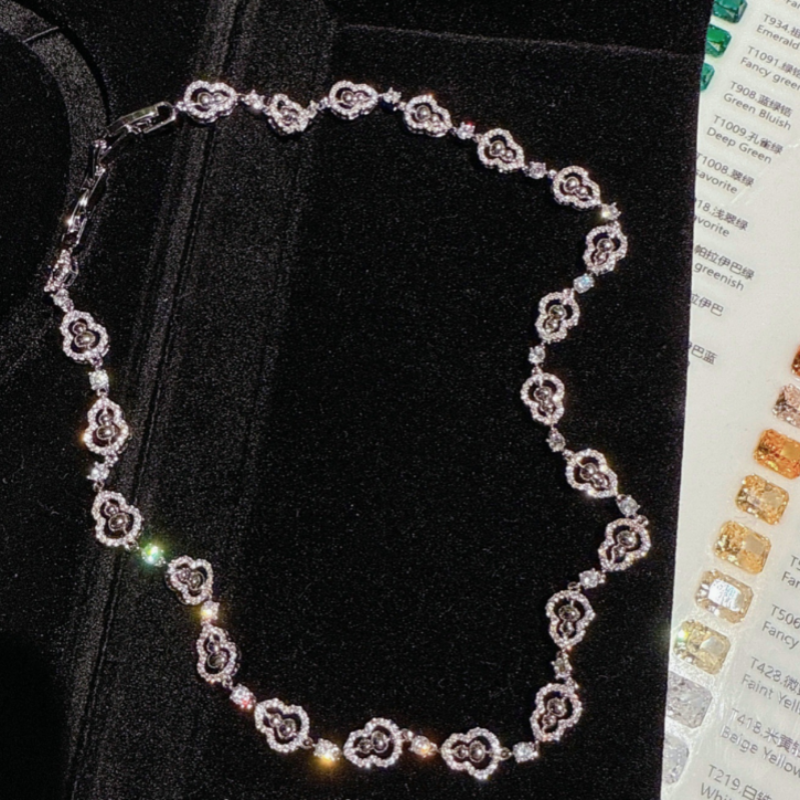 珠宝 灿若繁星葫芦宝石排列闪钻项链 新年高定 钻球贝珠颈链叠戴,饰品/流行首饰/时尚饰品新,项链,淘宝优惠券,粉丝福利购,淘宝优惠卷