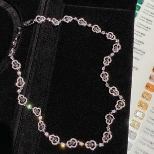 钻球贝珠颈链叠戴 新年高定 珠宝 灿若繁星葫芦宝石排列闪钻项链