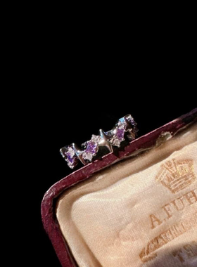 鸢尾花紫星星宝石 手镯 星河璀璨 镀18K金 流星 五角星锆石戒指