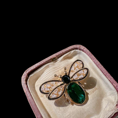 花朵宝石胸针时尚复古女