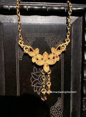 原创设计手工花丝锁骨链吊坠