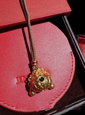 古法金色拉丝钱袋子福袋寿星公随身佛毛衣链新中式碎冰冰葫芦项链