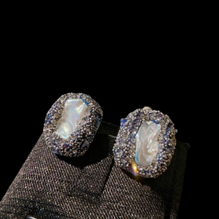 意大利宫廷巴洛克珍珠戒指 Vintage 萨雷散格青金石花朵戒指百搭