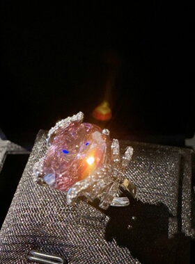 珠宝璀璨瑰丽干枯玫瑰宝石吊坠项链 聚会高定 蝴蝶花朵耳环套装