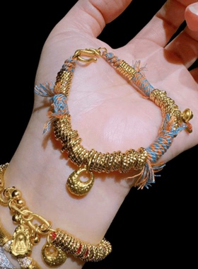 锤纹錾花福袋盘缠手链掐丝新中式