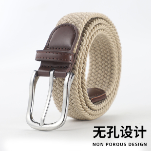 弹力松紧帆布腰带免打孔无孔男皮带户外针扣裤 百搭休闲 带学生时尚