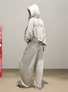 SMILE DDD双腰头套装280g美式简约开衫卫衣休闲运动裤脚调节卫裤