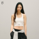 挂脖运动内衣健身收腰上衣女 嘻哈复古短款 SMILE DDD绑带背心美式