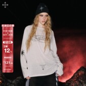 DDD 月石 微透罩衫 SMILE 宽松长袖 街头辣妹跳舞爵士舞百搭上衣