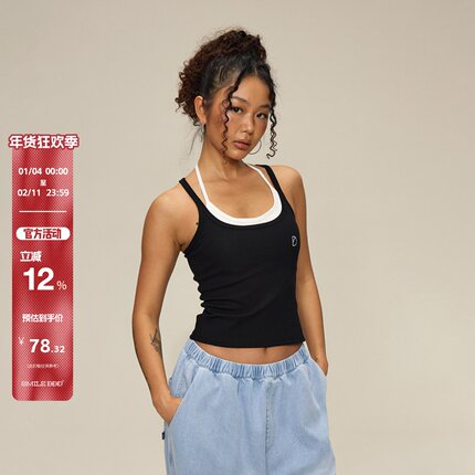 SMILE DDD美式辣妹纯色吊带打底修身显瘦内搭外穿工字背心