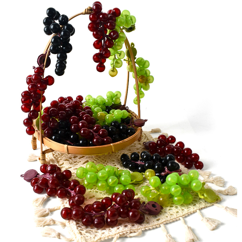 PVC仿真葡萄串 仿真假提子磁吸水果蔬菜模型冰箱贴装饰摆设道具