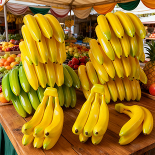 仿真香蕉串模型 塑料假水果店铺超市摆件橱柜装饰道具水果店玩具