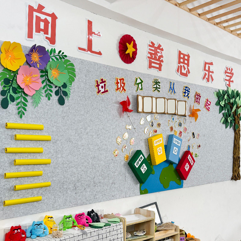 环保垃圾分类主题黑板报装饰墙贴幼儿园小学环创教室材料包