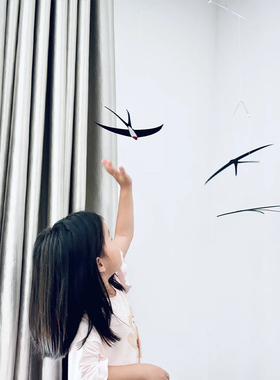 ins北欧装饰空中燕子平衡吊饰手工diy材料包幼儿园环创生日礼物